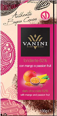 Tavoletta Fondente 62% con mango e passion fruit